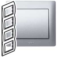 Legrand Galea Life Алюминий Рамка 4-я, вертикальная арт. 771308