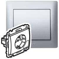 Legrand Galea Life Алюминий Розетка с/з, с выталкивателем арт. 771324