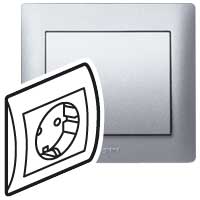 Legrand Galea Life Алюминий Розетки с/з, моноблок с рамкой арт. 771339