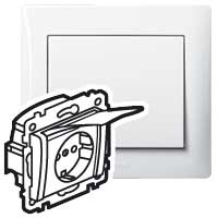 Legrand Galea Life Бел Розетка с/з, с крышкой, с защитными шторками арт. 771064