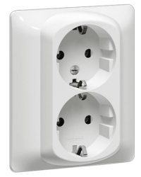 Legrand Galea Life Белая Розетка двойная 2х2К+3 - автоматические клеммы - с защитными шторками - в сборе арт. 771033