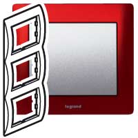 Legrand Galea Life Красный Металл/Magic Red Рамка 3-я верт арт. 771907