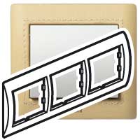 Legrand Galea Life Светлая Кожа/Havana Рамка 3-я гориз арт. 771992