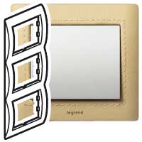 Legrand Galea Life Светлая Кожа/Havana Рамка 3-я верт арт. 771994