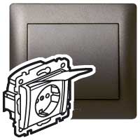 Legrand Galea Life Темная Бронза Розетка 2К+З,с кр. арт. 771264