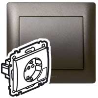 Legrand Galea Life Темная Бронза Розетка с/з, с выталкивателем арт. 771224