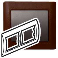 Legrand Galea Life Темно-коричневая Кожа/Leather Club Рамка 2-я гориз арт. 771996