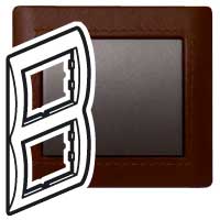 Legrand Galea Life Темно-коричневая Кожа/Leather Club Рамка 2-я верт арт. 771998