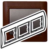 Legrand Galea Life Темно-коричневая Кожа/Leather Club Рамка 3-я гориз арт. 771997