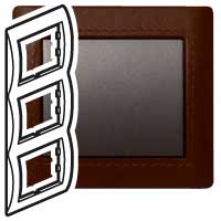 Legrand Galea Life Темно-коричневая Кожа/Leather Club Рамка 3-я верт арт. 771999