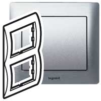 Legrand Galea Life Тертый Алюминий/Brushed Aluminium Рамка 2-я верт арт. 771956