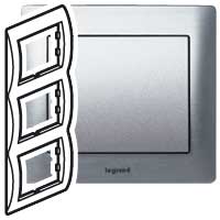 Legrand Galea Life Тертый Алюминий/Brushed Aluminium Рамка 3-я верт арт. 771957