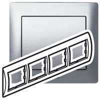Legrand Galea Life Тертый Алюминий/Brushed Aluminium Рамка 4-я гориз арт. 771954