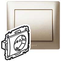 Legrand Galea Life Титан Розетка 1-ая с/з с лицевой панелью арт. 771462