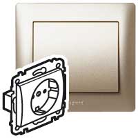 Legrand Galea Life Титан Розетка 1-ая с/з с накладкой, с защитными шторками арт. 771463