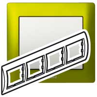 Legrand Galea Life Зеленый Металл/Magic Green Рамка 4-я гориз арт. 771924