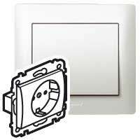 Legrand Galea Life Жемчуг Розетка 1-ая с/з с накладкой, с защитными шторками арт. 771563