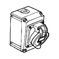 Legrand Hypra Накладная розетка в готовом корпусе с одним отверстием под сальник IP 44 3К+З 63 А пластик арт. 053723