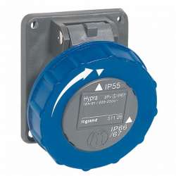 Legrand Hypra Встраиваемая розетка IP 66/67-55 3К+3 16 А пластик арт. 051127