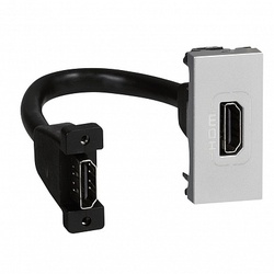 Legrand Mosaic Алюминевая Розетка HDMI 1 мод оборудована шнуром арт. 079378 Legrand Mosaic Алюминевая Розетка HDMI 1 мод оборудована шнуром арт. 079378