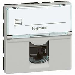 Legrand Mosaic Алюминий RJ45 UTP кат 6a 1 мод арт. 079471