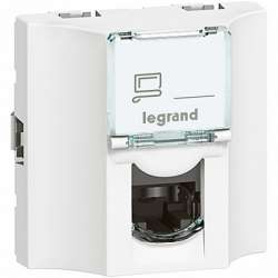 Legrand Mosaic Алюминий RJ45 прох. кат 6а STP арт. 078629