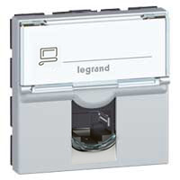 Legrand Mosaic Алюминий Розетка RJ 45 кат 5е UTP 2 мод LCS? арт. 079454