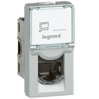 Legrand Mosaic Алюминий Розетка RJ 45 кат 6а STP 1 мод LCS? арт. 079473
