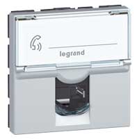 Legrand Mosaic Алюминий Розетка RJ 45 категория 6а - STP - 2 модуля  - LCS? арт. 079476