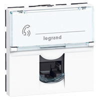 Legrand Mosaic Белая  Розетка RJ 45 кат 6 FTP 90° 2 мод LCS? арт. 076592