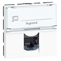 Legrand Mosaic Белая  Розетка RJ 45 кат 6 UTP 90° 2 мод LCS? арт. 076591