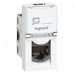 Legrand Mosaic Белая RJ45 UTP кат 6a 2 мод арт. 076574