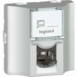 Legrand Mosaic Белая RJ45 прох. кат 6а STP арт. 078628
