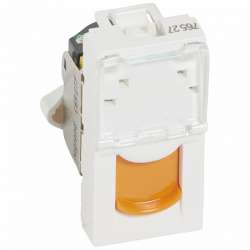 Legrand Mosaic Белая Розетка RJ 45 кат 5е UTP с вытяжным шнуром RJ 45 4 мод LCS2 арт. 076530