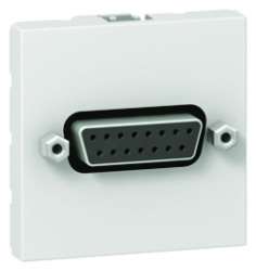 Legrand Mosaic Белая Розетка SUB D15 RS 232 с припаивающимся коннектором 2 мод арт. 078766