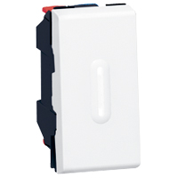 Legrand Mosaic Белый Кнопочный выключатель перекидной 1 мод со светодиодной подсветкой 6A арт. 077032