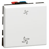 Legrand Mosaic Белый Переключатель на 2 направления для управления вентиляцией 2 мод 10AX арт. 077027