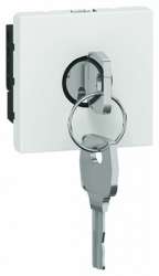 Legrand Mosaic Белый Выключатель с ключом для светильников BAES 2 модуля арт. 076630