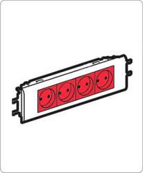 Legrand Mosaic DLP Красная Розетка 4x2К+З с механической блокировкой арт. 077454