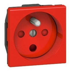 Legrand Mosaic DLP Розетка красная 65 н.ст.2К+З с блок. арт. 077451