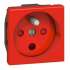 Legrand Mosaic DLP Розетка красная 65 н.ст.2К+З с блок. арт. 077451