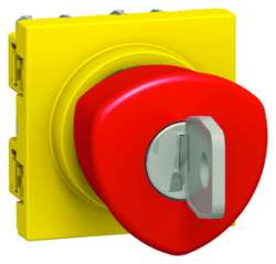 Legrand Mosaic Кнопка аварийного останова с ключом 10А 2 модуля арт. 076601