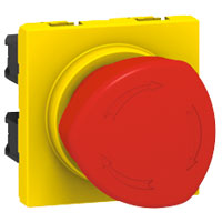 Legrand Mosaic Кнопка аварийного останова с поворотом на 1/4 оборота 10А 2 модуля арт. 076602