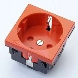 Legrand Mosaic Красная Розетка -2М с/з с замком арт. 077214