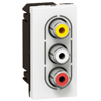 Legrand Mosaic Розетка Аудио стерео видео 3 RCA арт. 078754