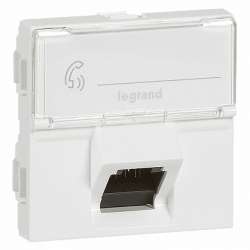 Legrand Mosaic Розетка RJ 45 кат 6 FTP 2 мод белый с зеленой шторкой LCS2 арт. 076522