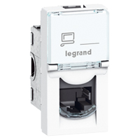 Legrand Mosaic Розетка RJ45 UTP кат6 1мод. бел. арт. 076561