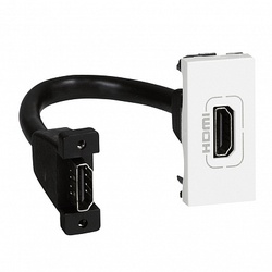 Legrand Mosaic Розетка белая HDMI 1 модуль, оборудована шнуром арт. 078778 Legrand Mosaic Розетка белая HDMI 1 модуль, оборудована шнуром арт. 078778