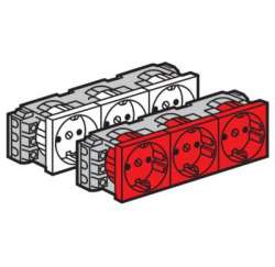 Legrand Mosaic Розетка с/з 3-ая 6М для кабель-каналов, проходные клеммы арт. 077603