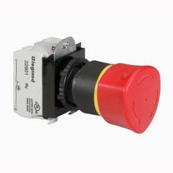 Legrand Osmoz Кнопка с грибовидным толкателем ? 40 в сборе с ключом авар. отключение EN 418 красный арт. 023727